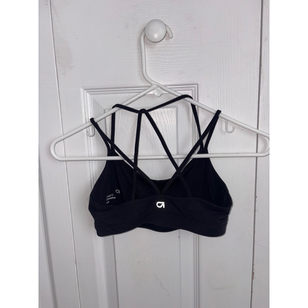 GapFit Breathe Womens Black‎ Strappy Back Low Impact Sports Bra XS
